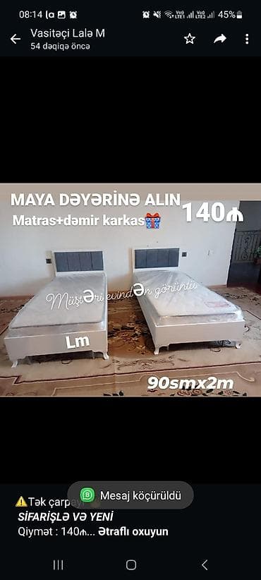 ⚠️Tək çarpayı*👑 _*SİFARİŞLƏ VƏ YENİ*_ Qiymət : 140₼ — 1