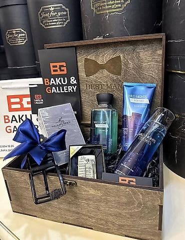 hediye: Kişilər üçün hədiyyə dəsti – “BEST MAN” temalı taxta qutu Dəstin — 1