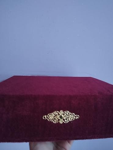 Xonça: Xüsusi dizayn qutu – nişan/xınayaxdı üçün - Material: məxmərə bənzər — 5