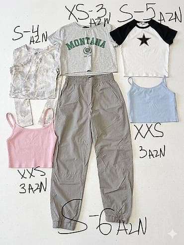 sweatshirt azerbaycan dilinde: Şalvar, Bershka, 2XS, rəng - Çəhrayı — 1