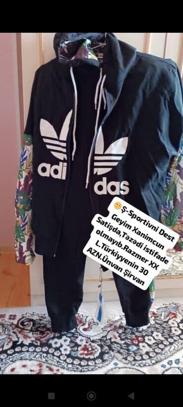 qadın üçün idman üslublu kupalniklər: İdman dəsti, Adidas, rəng - Qara — 2