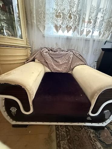 divanlar: İşlənmiş, Divan, 2 kreslo, Bazasız, Açılmayan — 1