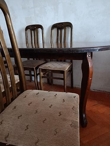 oturaca: Yemək otağı üçün masa və stul dəsti - Klassik üslubda oval yemək — 6