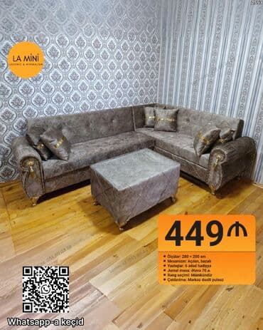 mini masa: Künc divan, Qonaq otağı üçün, Açılan — 1