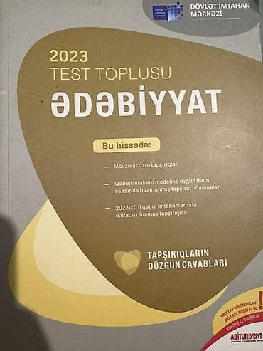 iktidar kitap: 2023 Test Toplusu – Ədəbiyyat (DİM) - Fənn: Ədəbiyyat - Nəşr: Dövlət — 1