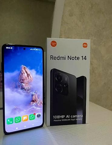 xiaomi mi note 3: Redmi Note 14, 128 ГБ, цвет - Черный, Сенсорный, Отпечаток пальца, Две SIM карты — 1