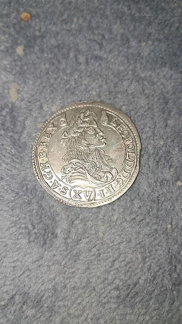 Antik sikkə – Leopold I dövrü, 1681 Təsvir: - Gümüş sikkə, üz