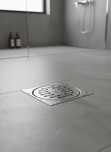 pe borular: Kvadrat formalı döşəmə süzgəci, hamam otaqları, mətbəxlər və ya digər — 1