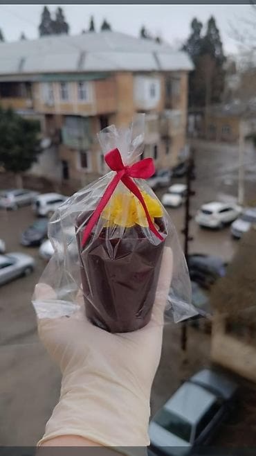 Şokolad “gül dibçəyi” deserti - Fincan formasında hazırlanmış tünd