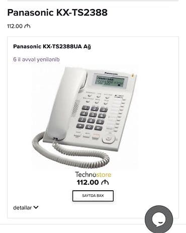 ucuz printer: Panasonic KX-TS2388UA masaüstü naqilli telefon. Ideal vəziyyətdə. - — 2