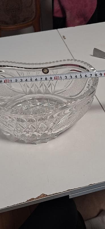 Pervomayski şüşə zavodunun əl işi kəsim kristal qabı - Material: 24%