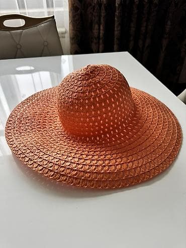 bas: Geniş kənarlı yay papağı – narıncı rəng. - Material: toxunma — 2
