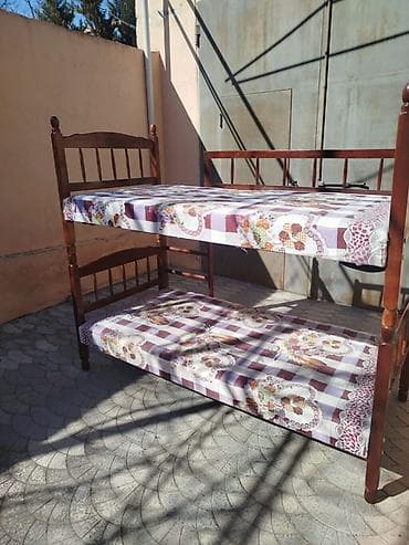 taxta nərdivan: Oğlan və qız üçün, Çarpayı, Matras ilə, Siyirməsiz, Taxta — 1