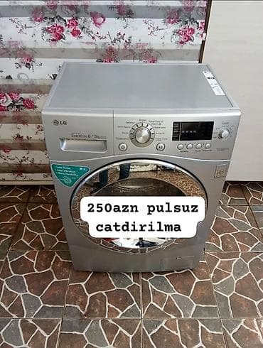 LG paltaryuyan maşın – ön yükləməli, gümüşü rəng. - Direct Drive