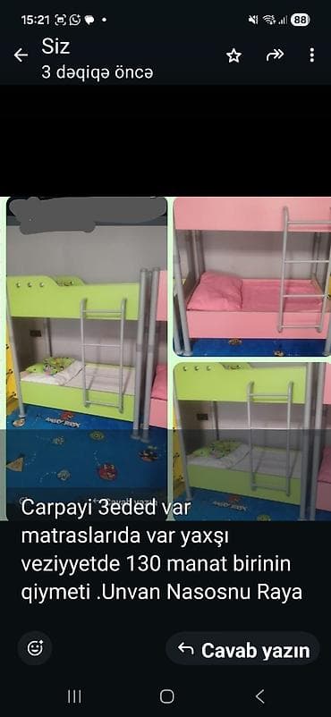 sumqayit nasosnu: Oğlan və qız üçün, Çarpayı, Matras ilə, Dəmir — 1
