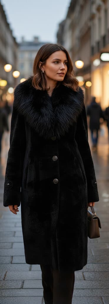 ремонт шуб: Продается шуба из стриженной норки воротник черный песец,в хорошим — 1