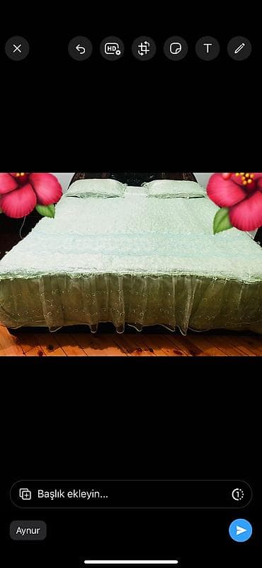 ortuklər: Yataq üçün İşlənmiş rəng - Yaşıl Yataq örtüyü, Ünvandan götürmə, Ödənişli çatdırılma, Rayonlara çatdırılma — 3