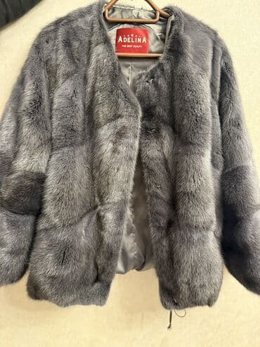 Верхняя одежда: Шуба, M, L, цвет - Серый — 3