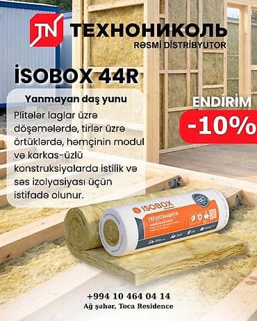 Məhsulun təyinatı ISOBOX 44 R – bu, mineral liflərdən hazırlanmış