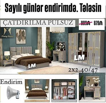 Sifarişlə bağ mebeli: Yataq dəsti – sifarişlə və yeni Dəstənin tərkibi: - Dolab: 2×2.40/47 — 1