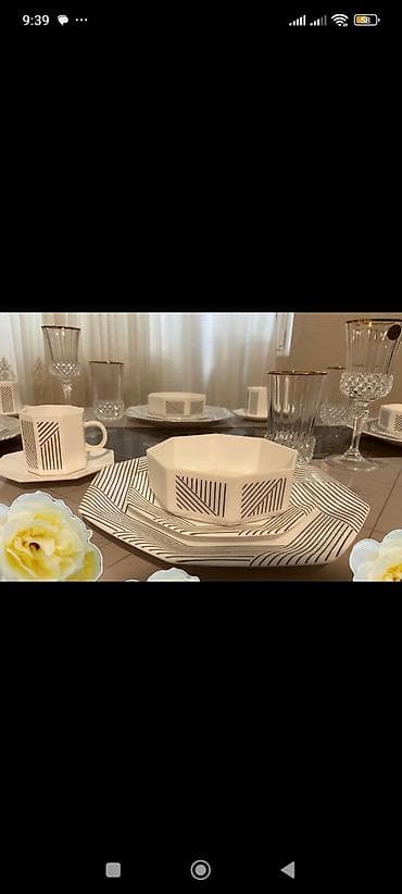 Nahar dəsti, rəng - Ağ, Farfor