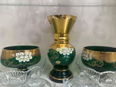 обеденный сервиз: Çay dəsti, rəng - Bənövşəyi, Şüşə, Bohemia, Çexiya — 2