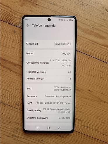 Honor X9a, 256 GB, rəng - Qara