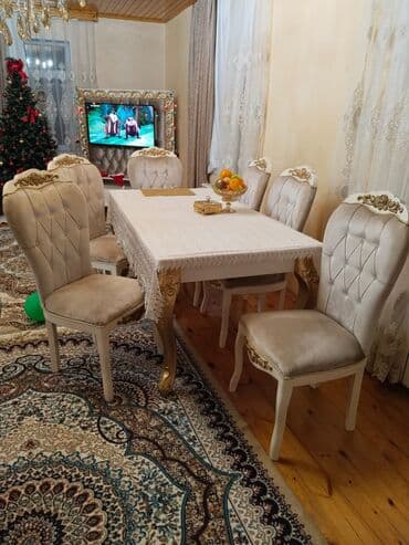 Мебель на заказ: Masa acilmir.6 stul daxil. 1 ildir alinib Qiymet 400 azn. Unvan.Bilgeh — 1
