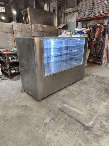 köhnə soyuducu: Pasxanaya vitrin soyuducu (paslanmayan polad korpus) - Ön və yan — 2