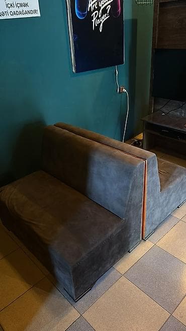 divan alan: Məhsul: İki tərəfli oturacaqlı modul divan (kafe/lounq/oyun zonası — 4