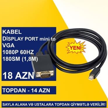 noutbuk satış: VGA kabellər SAYLA ALANA VƏ USTALARA TOPDAN QİYMƏTLƏ VERİLİR! ⭐Display — 7