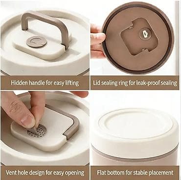 Rəng - Bej, Yəmək üçün termos, Paslanmayan polad — 6