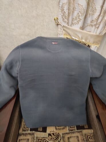 böyük bədən kişi geyimləri: Gödəkcə boz flis jaket - Material: qalın, yumşaq flis (isti saxlayan — 3