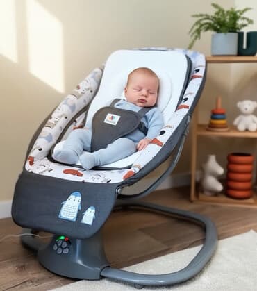 uşaq ucun paltar: Erqonomik uşaq yelləncəyi. Yumşaq oturacağı və təhlükəsizlik kəməri — 1