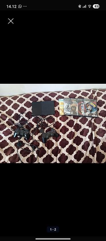 PlayStation 2 Slim oyun konsolu dəsti Komplekt: - PS2 Slim konsol
