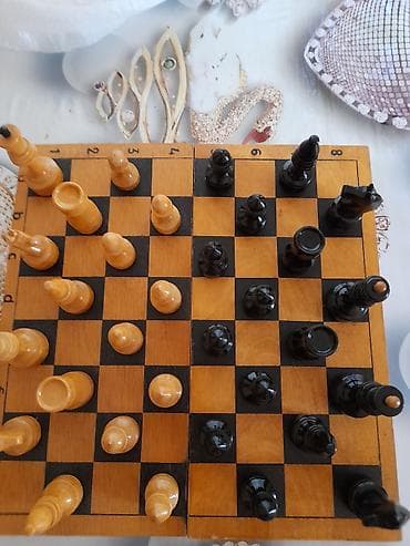 Taxta şahmat dəsti - Material: tamamilə ağacdan hazırlanmış lövhə və — 3