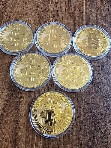 Bitcoin temalı xatirə sikkəsi (fiziki model) - Material: qızılı rəng