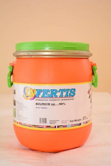 azot turşusu: İnfertis 90 % nano Kükürd mikrogranul, 2-4 mikron. Kükürd zəruri makro — 1