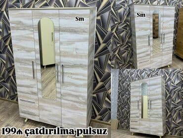 dolab satisi: Yeni, Açılan, 3 qapılı Düz dolab, Qarderob, paltar dolabı — 1