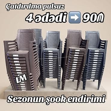 Mebel: Yeni Plastik stullar 📌 Qiymət: 90₼ Yeni və anbardan satış. Keyfiyyətli — 1