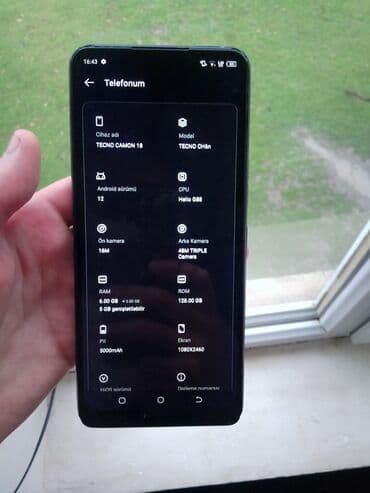телефон fly stratus 6: Tecno Camon 18, 128 ГБ, цвет - Голубой — 3