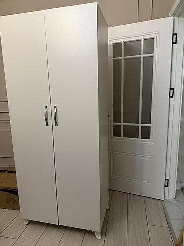 2 qapılı, Ağ, Taxta, Açılan, Düz dolab