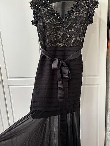 uzun donlar: Qırmızı ziyafət/libas - Zərif tünd qırmızı rəngdə uzun ziyafət/libas — 7