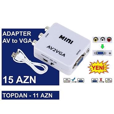 simsiz wifi modem: AV/RCA/Tülpan Adapterlər/Konverterlər (Çeviricilər) ⭐AV to VGA – 15 — 4