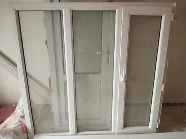 PVC pəncərə-blok dəsti - Material: ağ rəngli PVC profil - Üç bölməli