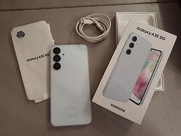 telefon kabro: Samsung Galaxy A35, 256 GB, rəng - Ağ, Barmaq izi — 2