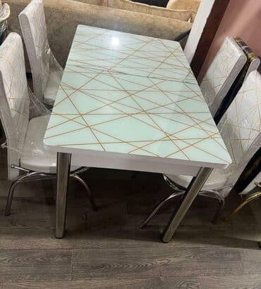 mətbəx stol: Mətbəx üçün, Yeni, Açılan, Dördbucaq masa, 4 stul — 23