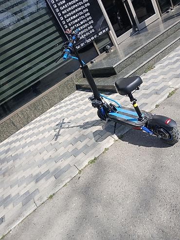 samokat scooter: Elektrik skuter – oturacaqlı, güclü amortizatorlu model — 2