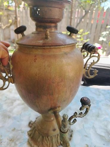 samovar alisi: Antik samovar – misdən hazırlanmış, klassik “qlobus” formalı gövdə və — 1