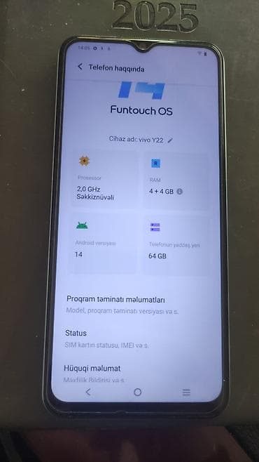 13 pro dubay: Vivo Y22, 64 GB, rəng - Ağ — 3